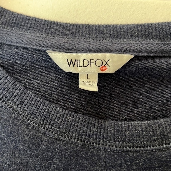 Wildfox "Social" Sweatshirt Blue Super Soft Sz L - Picture 5 of 11